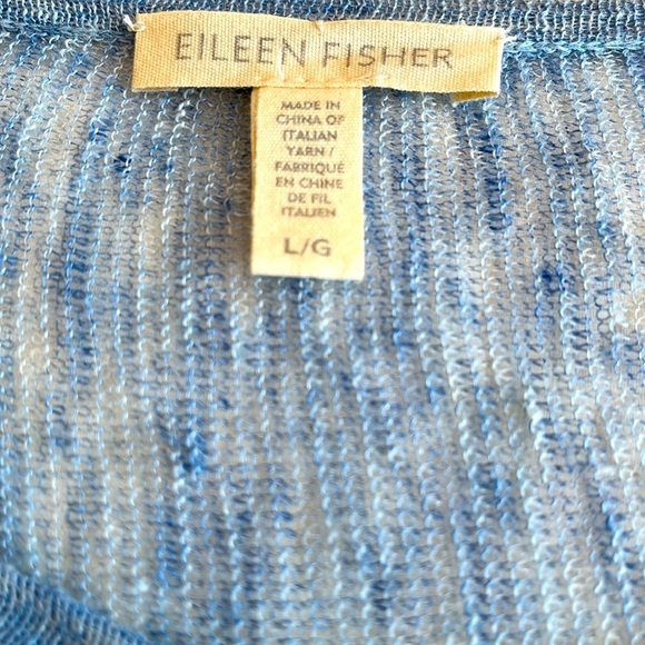 Eileen Fisher Asymmetrical Top Women’s Large Italian Blue Lagenlook Coastal Flaw - Picture 5 of 16